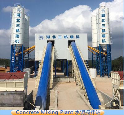 China Construction worksÂ   HZS60 Concrete Mixing Plant With Cement Silo Twin Shaft Mixer And Hopper for sale