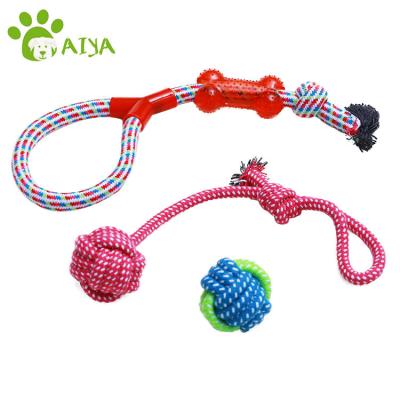 China Sustainable Cheap Colorful Cotton Rope Pet Toy Imported From China for sale