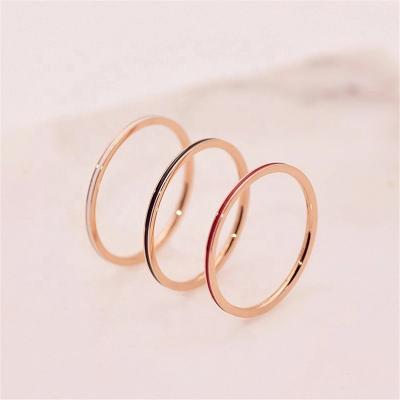 China Fashionable Simple Enamel Ring 18K Gold Plating Europe America Ring Woman Girl Lovers Ring for sale