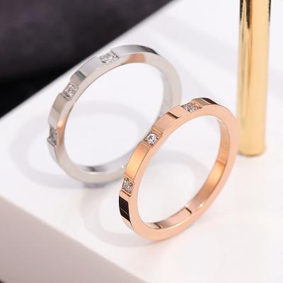 China FASHIONABLE Zircon Ring 316 Stainless Steel Ring Woman Wedding Ring Europe America Jewelry Top Quality for sale