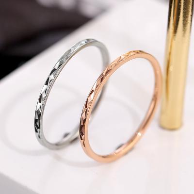 China TRENDY Stainless Steel Woman Man Wedding Ring Titanium Steel Jewelry Europe America Ring Couple Rings for sale