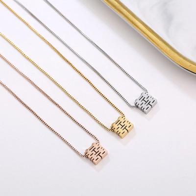 China TRENDY Short Clavicle Chain With Pierced Character Vintage Titanium Steel Elephant Trendy Necklace for sale