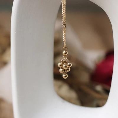 China FASHIONABLE Metal Ball Multiple Beads Necklace Handmade Titanium Steel Plated 18k Gold Long Pendant Necklaces for sale