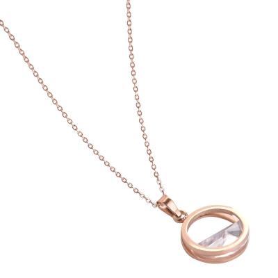 China Korean Fashion Personalized Necklace 2021 Semicircle Crystal Pendant Necklace TRENDY for sale