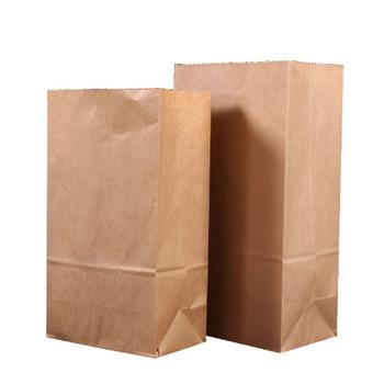 China Recycled Materials Kraft Paper Bread Tote Bag Manufacturers Baking Square Bottom Toast Package Food Storage Bags For Candy Cookies for sale