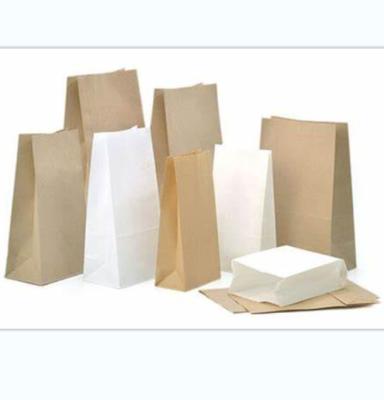 China Brown Materials Disposable Paper Bag Takeout Bottom Bread Square Bag Recycled Supermarket Packaging Baking Bag for sale