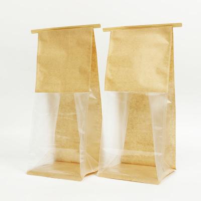 China Recycled Materials Brown Kraft Paper, Oil Proof Toast Bread Food Wrapper Anti-oil Craft Paper Baking Flat Vends Bags for sale