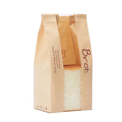 China Hot Selling Materials New Product Recycled Kraft Paper Bag With Clear Window For Bread for sale