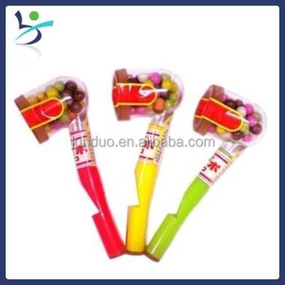 China Cartoon Toys Soft Tobacco Pipe Whistling Chocolate Candy Toy Dispenser for sale