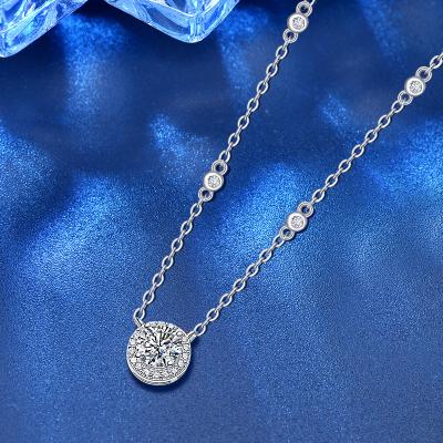 China TRENDY Explosive summer accessory Mosan diamond 925 sterling silver necklace female Full Star pendant for sale