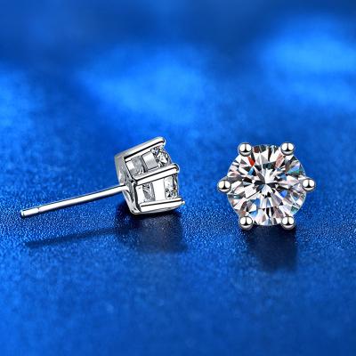 China TRENDY Women Jewelry Mosan diamond 925 sterling silver earrings classic Moissanite earrings wholesale for sale