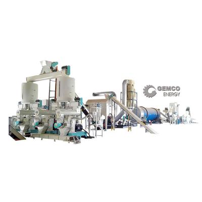 China All-in-one Biomass Sawdust Plant Pellet Mill Machine and Crusher Gemco Wood Pellet Production Line for sale