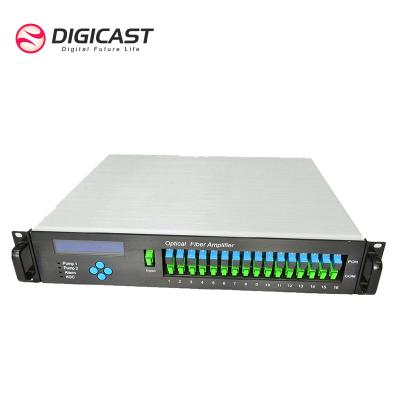 China CATV/HFC/PON Factory Supplier 16 Ports EDFA with WDM Support 20 21 22 23 dBm Option Optical Amplifier for sale