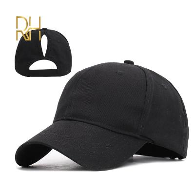 China Women's COMMON Adjustable Hollow Girl Trucker Tennis Sportswear Hat Ponytail Cotton Casual Baseball Cap for sale