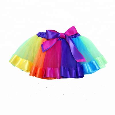 China Anti-wrinkle Multi Color Baby Rainbow TUTU Skirt Kids Girl Princess Dance Tulle Skirts for sale