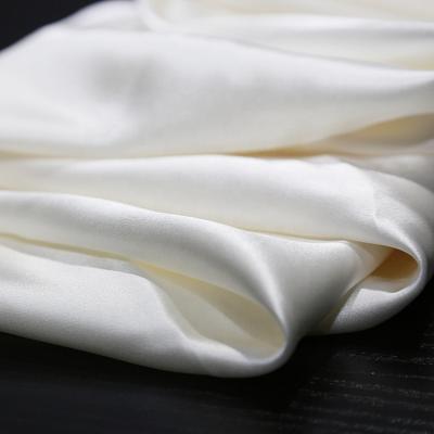 China Plain 94%Silk 6%Spandex Satin Charmeuse Satin 28mm 30mm Elastine Stretch In White Color for sale