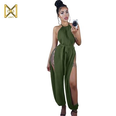 China 2021 color casual sexy sleeveless backless suspenders open-backed pants jumpsuit comfortable party wear for sale