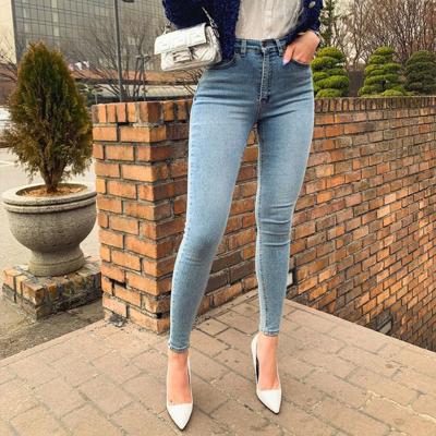 China European and American women's retro high-waisted stretch-leg jeans women's trendy slim trousers for sale