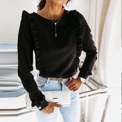 China Autumn and winter blouses 2020 new solid color hedging long sleeve women's fashion simple shirt women for sale