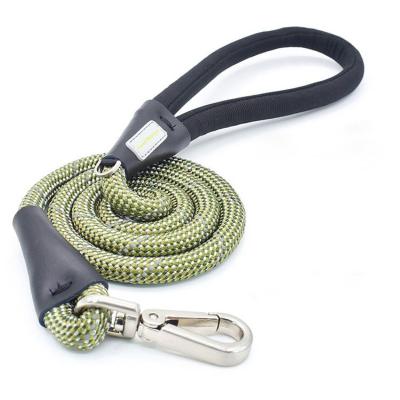 China Double Sided Padded Dog Leash Cut Rope Dropshipping Handles Nylon Hooks Strap Lautmorze Diamonds Double Clip Correa Para Mascotas for sale