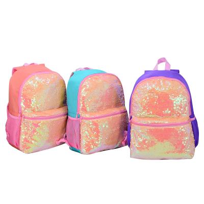 China Waterproof Ready To Ship School Bags For Girls School Backpack Girls Fashion Design Sequin Fabric for sale