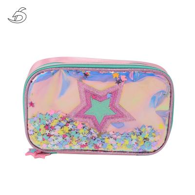 China Other Kawaii School Pencil Case For Girls Cute Pencil Bag PU Leather Big Large Penal Multi Fold Pen Bag Box Stationery Pencil Case for sale