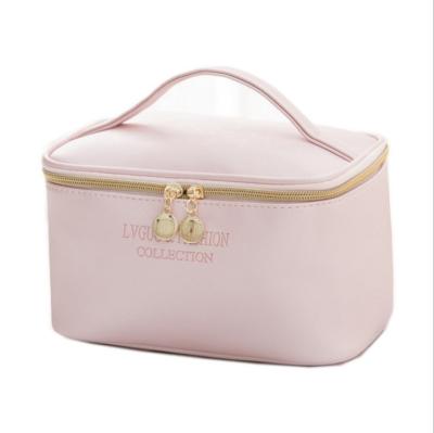 China INS Waterproof Cosmetic Bag PU Leather Pockets Make Up Case Bag For Ladies for sale