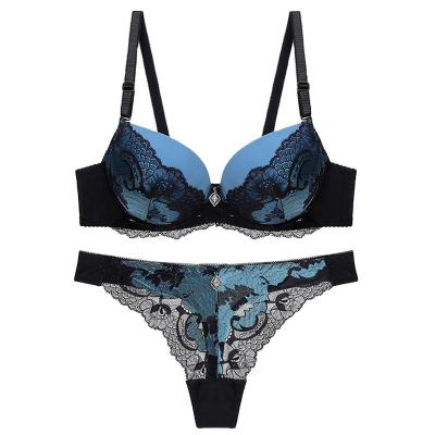 China High Quality Breathable Daily Women Lingerie Sexy Bra And Panties Set Lace Up Breathable Underwear Ladies Bra Sets for sale