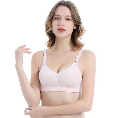 China Plus Size Seamless Nursing Bra Without Open Front Button Breathable Breast Feeding Anti-Sagging Adjustable Gather Underwear for sale