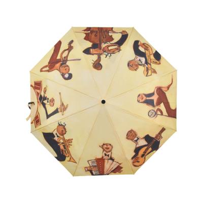 China Mid Century Modern Good Quality Full Printing 3 Ladies Pocket Small Custom Printed Rain Times Umbrella for sale