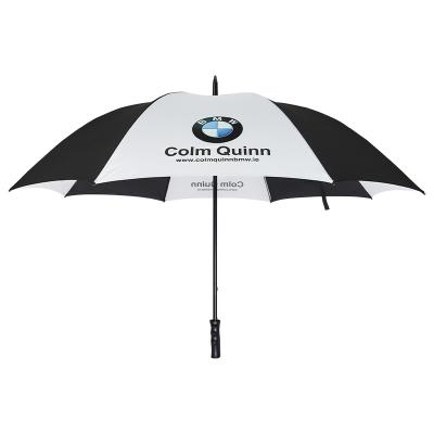 China Brand Golf Umbrella For Promotion Gift Waterproof White And Black Color Brand Customize Logo Big Golf Umbrella Promotional Rain for sale