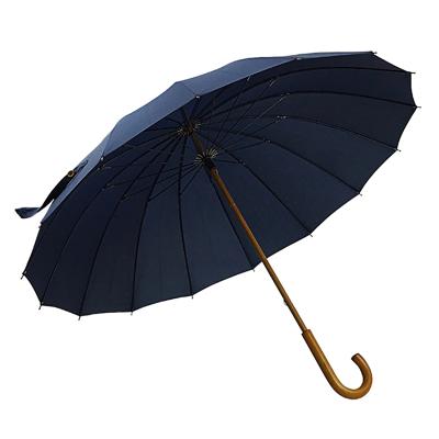 China All Of 1 Fashion 2020 China Rain New Invention 16 Ribs Wooden Stick Handle Luxury Umbrella for sale