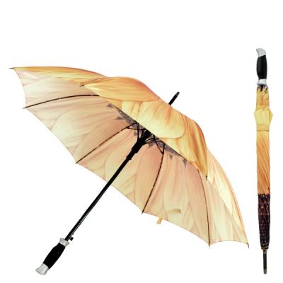 China Auto Open High Quality Branded Umbrella Custom High Quality Windproof Copy Stick Umbrella Flower For Girls With PU Leather Handle for sale