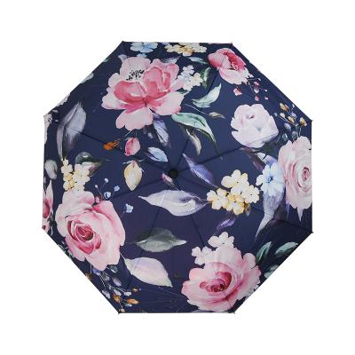 China 3 Fold Automatic Umbrella With Compact Printing Umbrellas Custom Customize Full Automatic Umbrella 3 Fold Digital Printing Umbrella Three Folds For Promotion Gift for sale