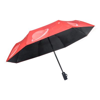 China Full Printing 3 Folds Chinese Umbrella Umbrella For Adults Automatic Umbrella Foldable 3 Ladies Umbrella For Rain for sale