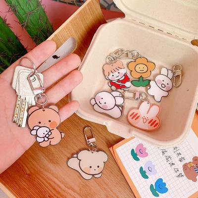 China Customizable Cute Tide Bestselling Customizable Japanese Ins Style Jewelry Bag Jewelry Bag School Bear Acrylic Key Chain for sale