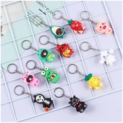 China 2021Creative Cartoon PVC 3D Soft Plastic Stereo Key Chain Small Cute Gift Pendant Silicone Key Chain Can Be Customized Key Chain for sale