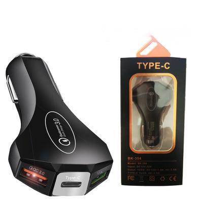 China Car Trending Products 2021 New Arrivals One For Three QC 3.0 Quick Charge 3 Port Car Charger 3.1A Car Mobile Phone Charger for sale