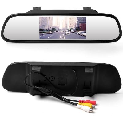 China Waterproof Universal Car Reversing Aid 4.3 Inch Rear View Mirror Reversing Image Rear View LCD Monitor for sale