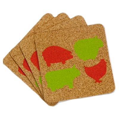 China Wholesale Empty Wooden Printing Cork Coaster Sustainable With Custom Logo for sale