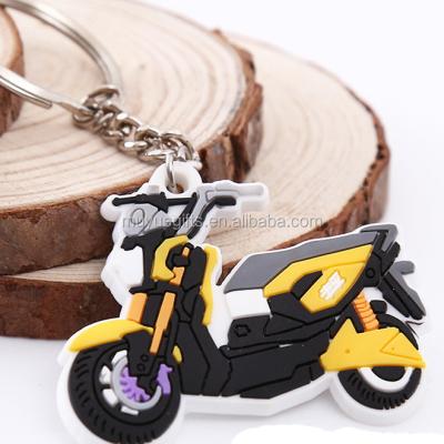 China Promotion gifts/PVC key chain factory price logo PVC popular round motorcycle customized soft key chain for sale