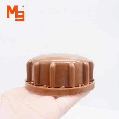 China Food Grade PP Screw Cap Gasket Bottle 58mm Wonderful Hand Feeling Plastic Smooth Skirt Cap Soft Unscrewing Pressure Sensitive Cover for sale