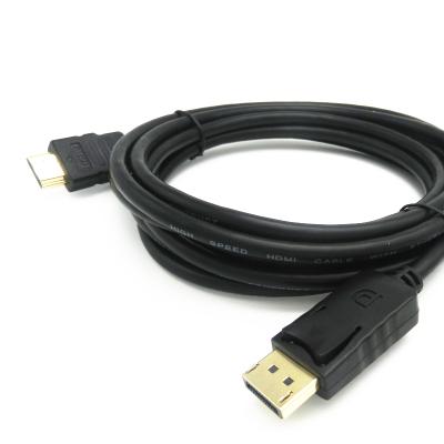 China Multimedia Factory Supply DP to HDMI Cable Gold Plated DP1.2 Display Port to HDMI Adapter Cable 4K X 2K and 3D for sale