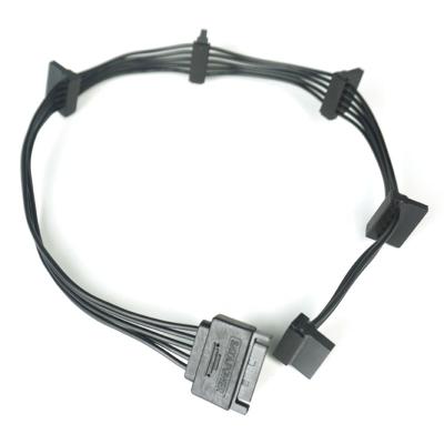 China 18AWG COMPUTER Copper Hard Drives Expansion Cable Sata Power Splitter Cable 15Pin 1 5 For HDD SSD for sale