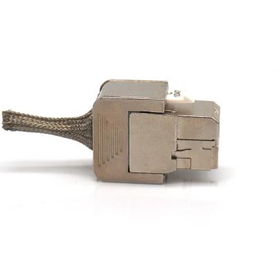 China Telecommunication new design 10G 180degree zinc alloy toolless ftp cat 6a rj45 shielded keystone jack cat6a for sale