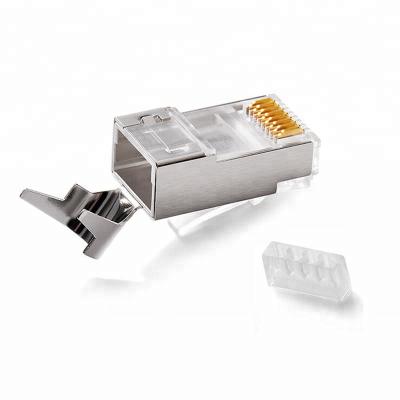 China NETWORK 3u 50u High Quality Gold Plated Crystal 8P8C Head Shielded Plug Cat 7 Cat7 rj45 Modular Connector for sale