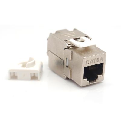 China Zinc Alloy Telecommunication Tool 180degree Free FTP STP Keystone Jacks RJ45 Cat7 Cat6a Keystone Modular Jack for sale