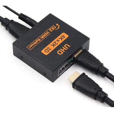 China 4K mini 2 port 3D full HD 10801 in 2 hdmi splitter 1x2 hdmi splitter 105*50*20mm for sale