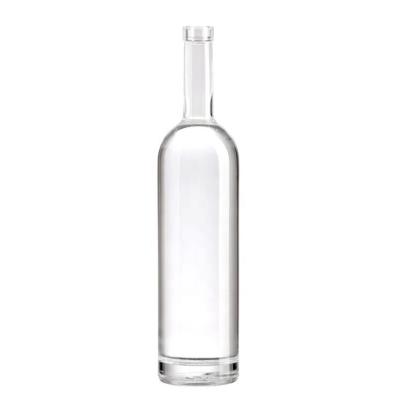 China Super Flint Glass Beverage 75cl Thin And Tall 750ml Liquor Vodka Transparent Bottle With Cork for sale