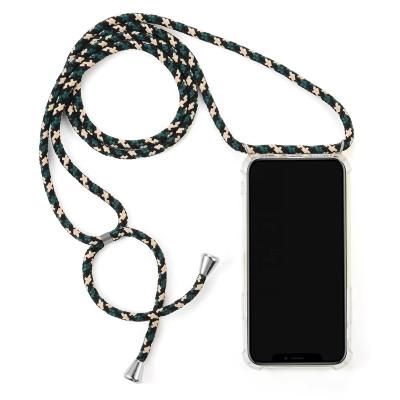 China Transparent Shockproof TPU Cell Phone Case with Adjustable Lanyard Strap Rope Crossbody Cord Phone Case for XS Max for sale